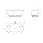 Positano Freestanding Bath 1600 spec