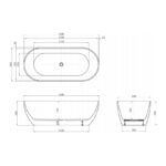 Positano Freestanding Bath 1800 spec