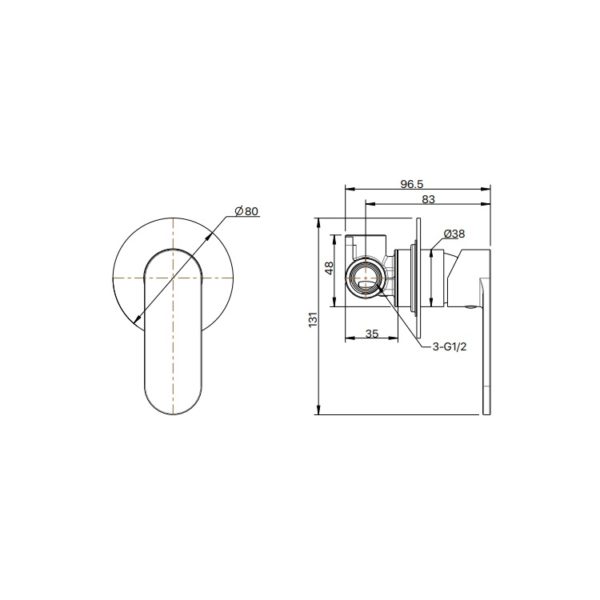SAFFRON SHOWER WALL MIXER spec