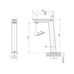 Zimi vessel Mixer (handles sold separately) spec