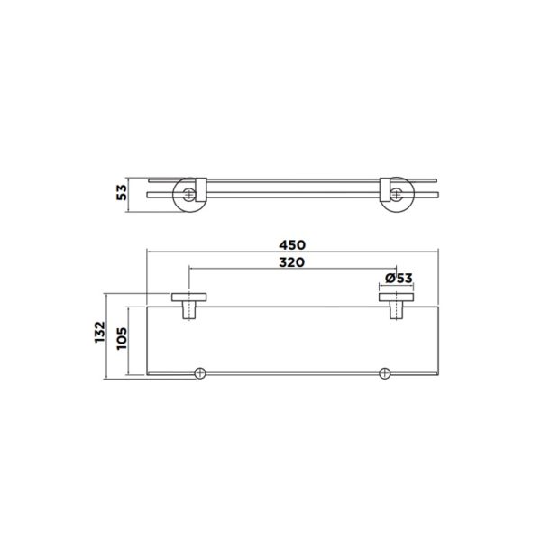 CEDAR (ZETO) GLASS SHELF spec