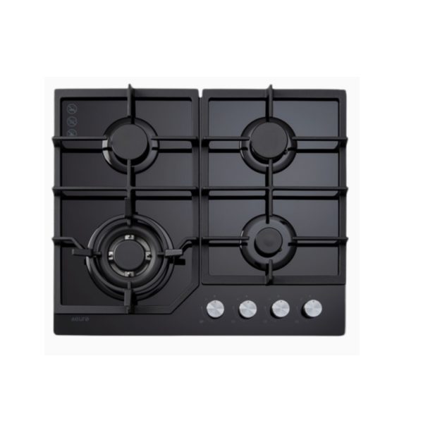 Euro Appliances ECT600GBK 60cm Gas On Glass Cooktop
