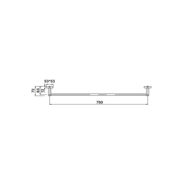 Mixx Mint (Square) Single Towel Rail