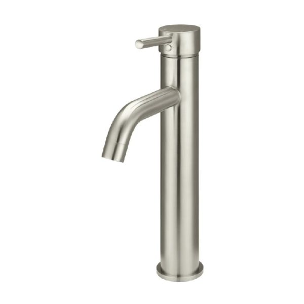 Round Tall Curved Basin Mixer nickel