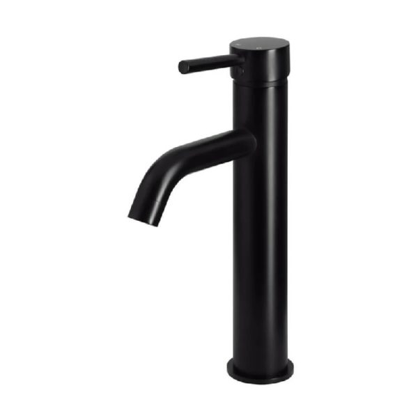 Meir Round Tall Curved Basin Mixer matte black