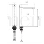 Square Tall Basin Mixer Spec