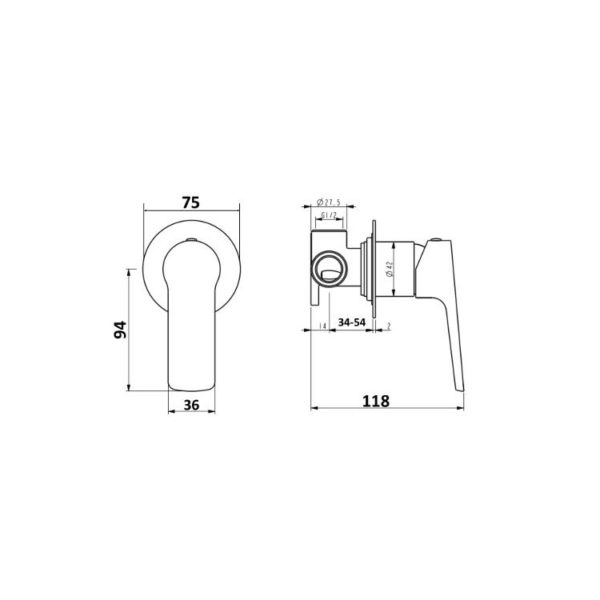 Akemi Shower Mixer Spec Round BB