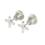 ROUND CROSS HANDLE JUMPER VALVE WALL TOP ASSEMBLIES BRUSHED NICKEL BB