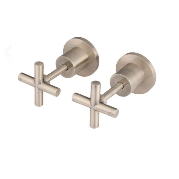 ROUND CROSS HANDLE JUMPER VALVE WALL TOP ASSEMBLIES CHAMPAGNE BB