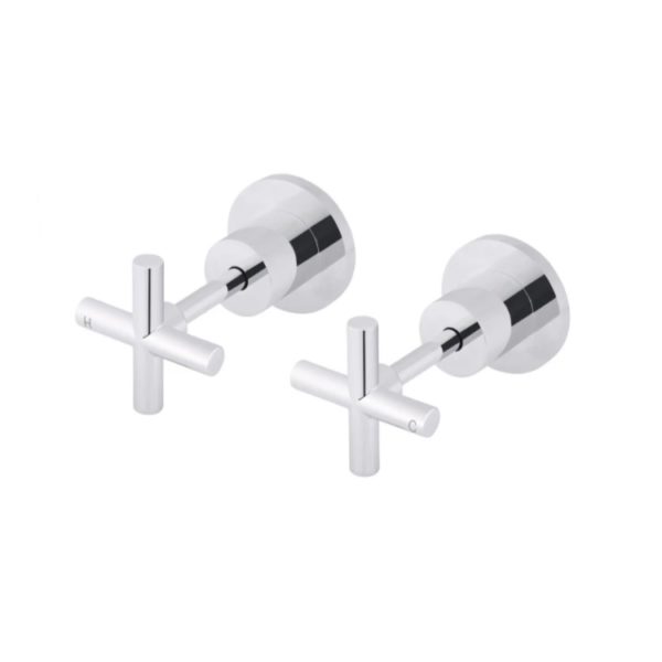 ROUND CROSS HANDLE JUMPER VALVE WALL TOP ASSEMBLIES CHROME BB