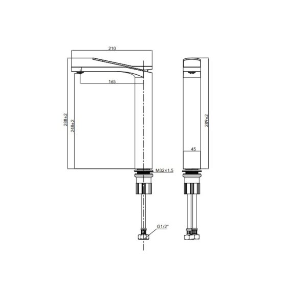 ADP Liberty Extended Basin Mixer spec