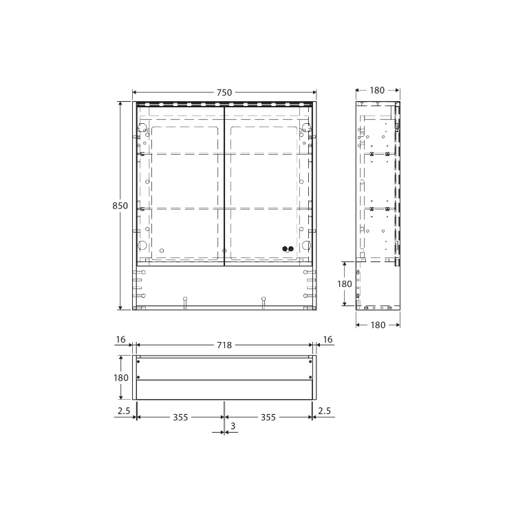 Fienza LED Mirror Cabinet with Display Shelf Scandi Oak - 750/900/1200mm