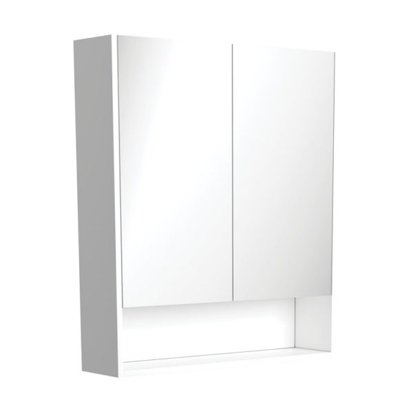 Fienza Mirror Cabinet with Display Shelf Satin White - 750/900/1200 mm