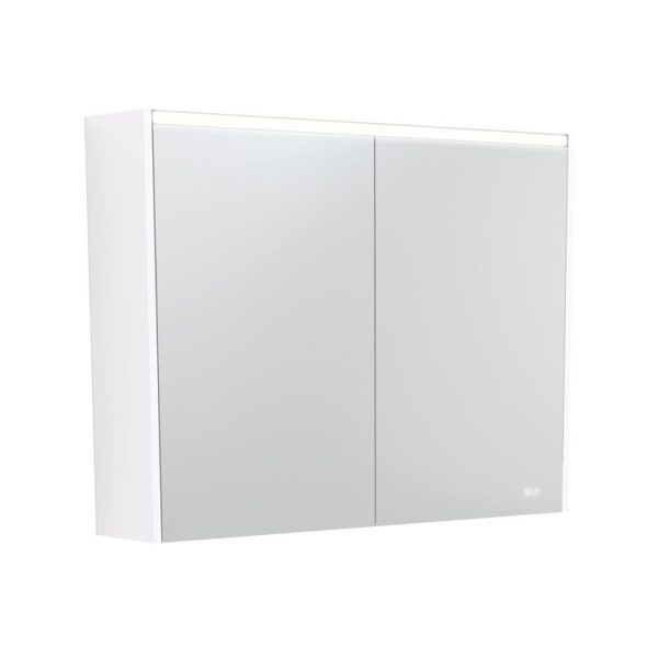 Fienza LED Mirror Cabinet with Satin White Side Panels - 750/900/1200mm
