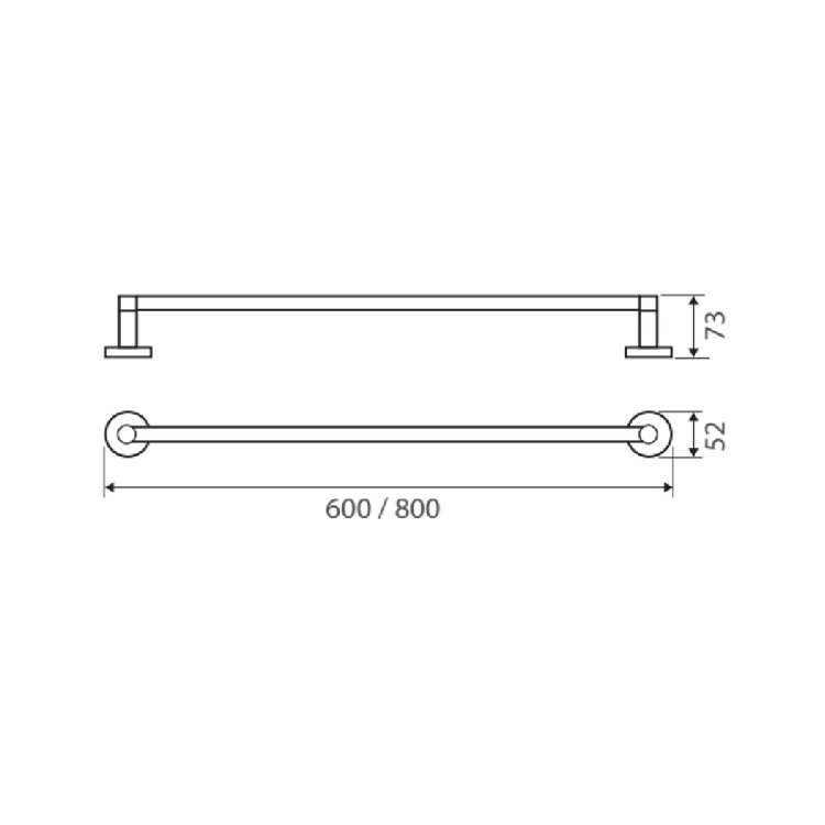 Fienza Michelle Single Towel Rail 800mm 8270180