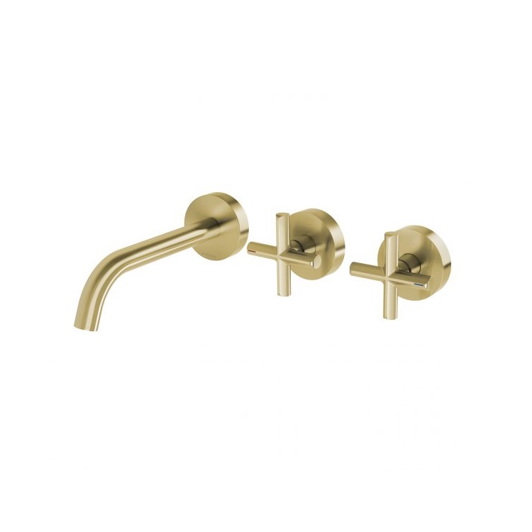 Vivid-Slimline-Plus-Wall-Basin-Bath-Hostess-Set-180mm-Outlet-brushed-gold