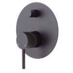 Fienza Axle Wall Diverter Mixer Large Round Plate Matte Black