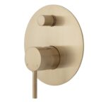 Fienza Axle Wall Diverter Mixer Large Round Plate Urban Brass