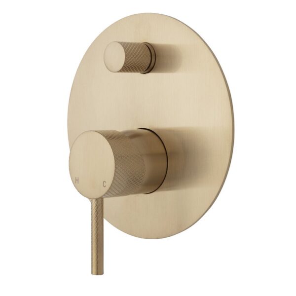 Fienza Axle Wall Diverter Mixer Large Round Plate Urban Brass