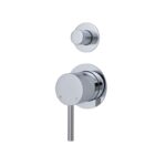 Fienza Axle Wall Diverter Mixer Small Round Plates Chrome