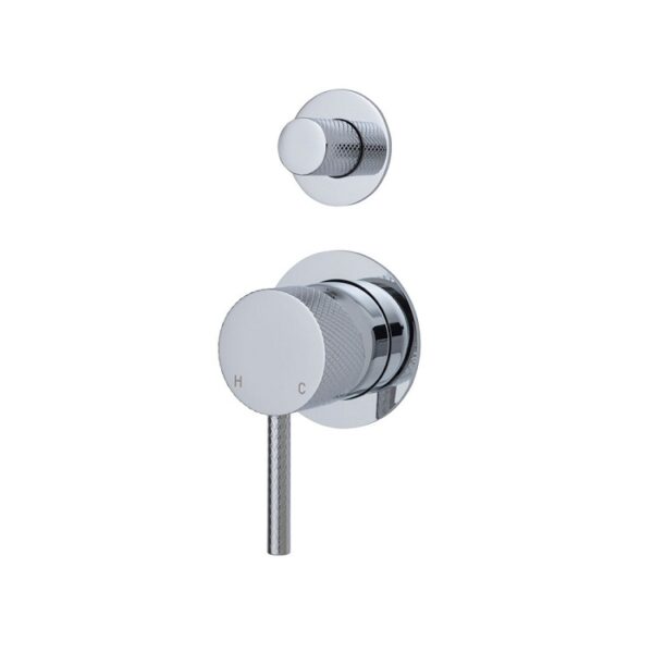 Fienza Axle Wall Diverter Mixer Small Round Plates Chrome
