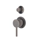 Fienza Axle Wall Diverter Mixer Small Round Plates Gun Metal