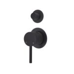 Fienza Axle Wall Diverter Mixer Small Round Plates Matte Black
