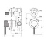 Fienza Axle Wall Diverter Mixer Small Round Plates Spec