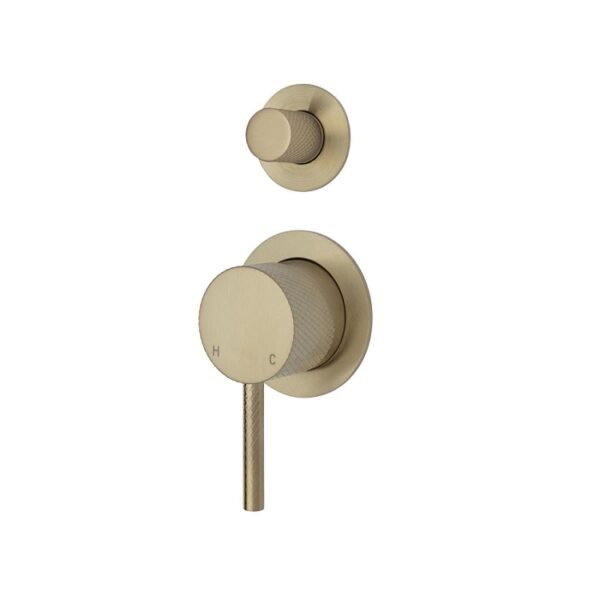 Fienza Axle Wall Diverter Mixer Small Round Plates Urban Brass