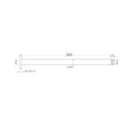 BUK Eckig Square Ceiling Arm 300mm Spec