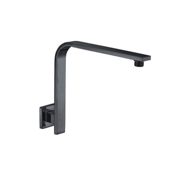 BUK Eckig Square Curve Wall Shower Arm Brushed Gun Metal