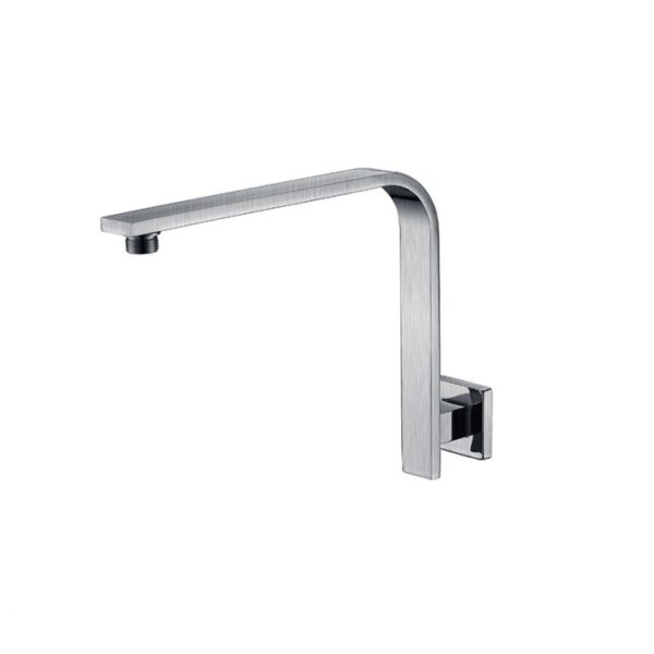 BUK Eckig Square Curve Wall Shower Arm Brushed Nickel