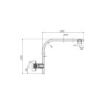 BUK Eckig Square Curve Wall Shower Arm Spec