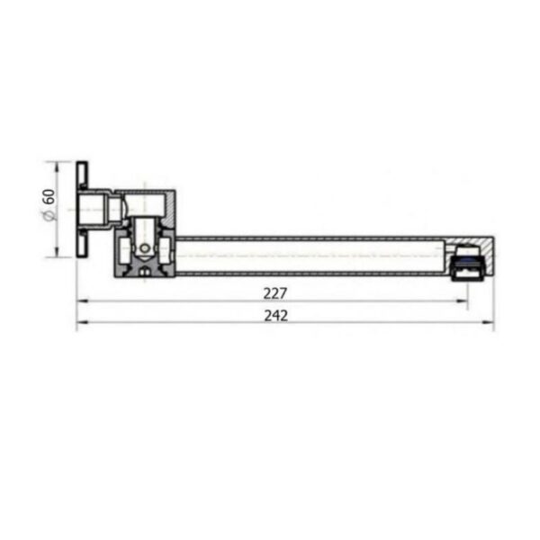 BUK Eckig Square Swivel Bath Spout Spec