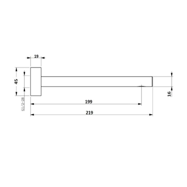 BUK Iris Bath Spout 180mm Spec