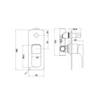 BUK Kompakt Eckig Diverter Shower Mixer BKM308 Spec