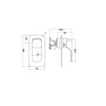 BUK Kompakt Eckig Shower Mixer BKM307 Spec