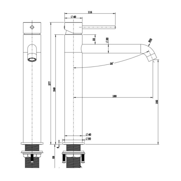 BUK Morgan Rund Tower Basin Mixer Spec