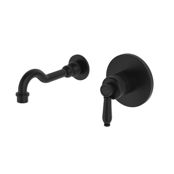 Fienza Eleanor Wall Basin Mixer Set Matte Black