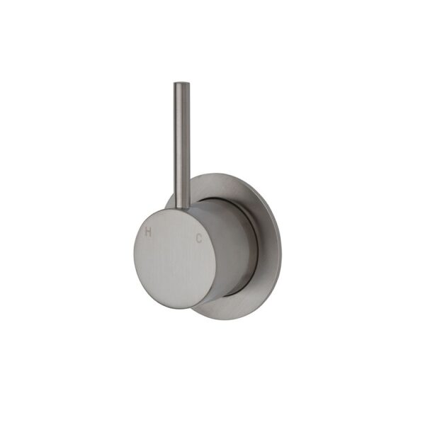 Fienza Kaya Up Wall Mixer Small Round Plate Brushed Brass