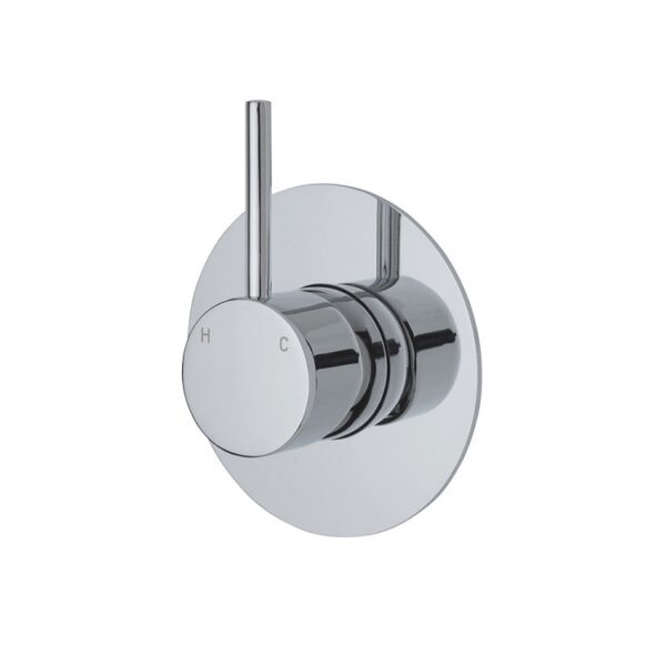 Fienza Kaya Up Wall Mixer Large Round Plate Chrome