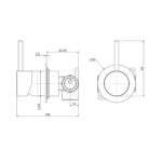 Kaya Up Wall Mixer Small Round Plate Spec