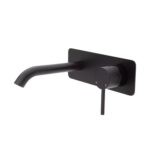 Fienza Kaya Wall Bath Mixer Set Square Plate 160mm Outlet Matte Black