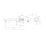 Fienza Kaya Wall Basin Mixer Set Round Plates 200mm Outlet Spec