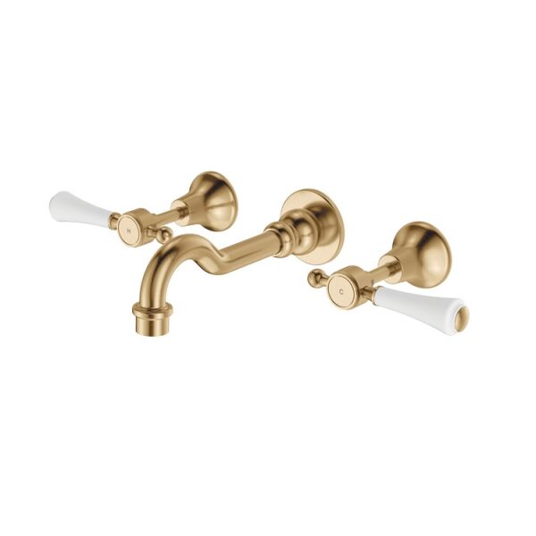 Fienza Lillian Lever Basin Wall Set Urban Brass