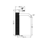 Nero Opal Tall Basin Mixer NR251901aBN Spec