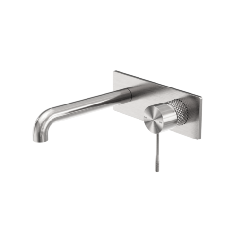 Nero Opal Wall Basin Bath Mixer Brushed Nickel