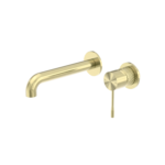 Nero Opal Wall Basin Bath Mixer Seperate Back Plate Brushed Gold