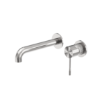 Nero Opal Wall Basin Bath Mixer Seperate Back Plate Brushed Nickel