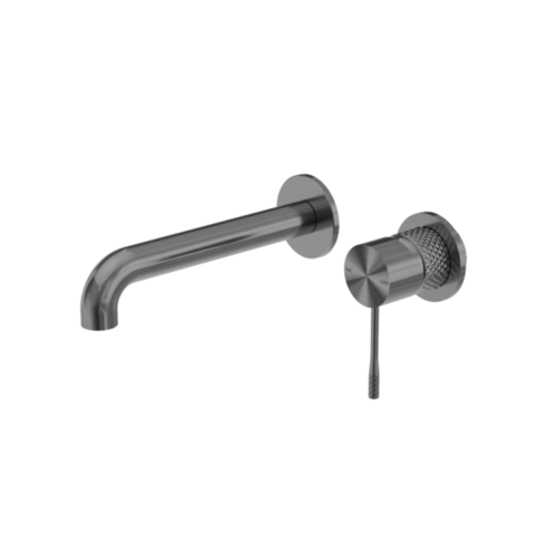 Nero Opal Wall Basin Bath Mixer Seperate Back Plate Graphite